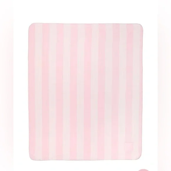 VICTORIA SECRET FAUX FUR TOTE,COZY FLEECE BLANKET,T-JAMA  WITH PINK STRIPE - Picture 5 of 12